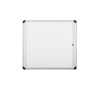 Bi-Office Boletín Enclore Extra, Superficie magnética en acero lacado, Tablón de anuncios con puerta con bisagras para aluminio interior, 748 x 686 mm - 6xA4