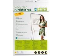 Bi-Office Earth-It Bloc de Papel Reciclado para Pizarra Rotafolios, Euro, 20 Hojas por Bloc, 55 g/m², Paquete de 5 Bloques