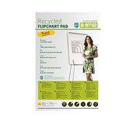 Bi-Office Earth-It Bloc de Papel Reciclado para Pizarra Rotafolios, Euro, 20 Hojas por Bloc, 70 g/m², Paquete de 5 Bloques
