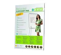 Bi-Office Earth-It Bloc de Papel Reciclado para Pizarra Rotafolios, Euro, 50 Hojas por Bloc, 55 g/m², Paquete de 5 Bloques