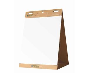Bi-Office Earth-It Bloc de Reuniones de Papel Reciclado, para Pizarra Rotafolios, Papel Autoadhesivo, 20 hojas por Bloc, 80 g/m², Paquete de 1 Bloques