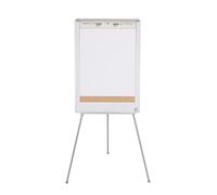 Bi-Office Earth Pizarra blanca magnética con caballete trípode para rotafolios, 70 x 100 cm (tamaño europeo), superficie de acero lacado, marco de aluminio y bandeja para rotuladores