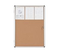 Vitrina de anuncios bi-office fondo corcho de interior marco de aluminio 720x981 mm
