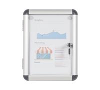 Bi-Office Enclore - Vitrina de interior Magnética para 1 Hoja A4, con Puerta de Aluminio y Cerradura, 280 x 367 mm