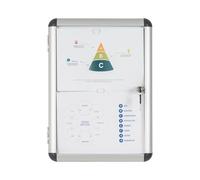 Bi-Office Enclore - Vitrina de interior Magnética para 2 Hojas A4, con Puerta de Aluminio y Cerradura, 367 x 500 mm