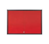 Bi-Office Exhibit Extra Vitrina para Exhibición con Superficie de Fieltro Rojo, 8xA4, Puerta de Vidrio, Marco de Aluminio en Antracita