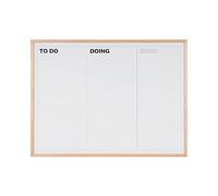 Bi-Office KanBan Tablero Planificador, 120x90cm, Magnético y Borrable, Marco de Pino