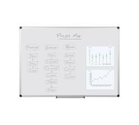 Bi-Office Pizarra blanca Maya magnética esmaltada con marco de aluminio 90 x 60 cm