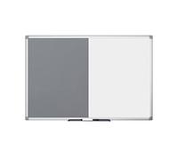 Bi-Office Maya - Tablero combinado fieltro/magnético, 900 x 600 mm, color gris
