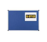 Bi-Office Maya - Tablón de Anúncios de Fieltro Azul con Marco de Aluminio, 105 x 75 cm