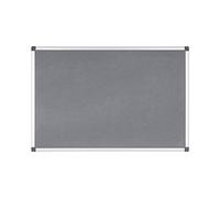 Bi-Office Maya - Tablón de Anúncios de Fieltro Gris con Marco de Aluminio, 105 x 75 cm