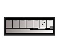 Bi-Office MM02121169 - Tablero con marco delgado horizontal, acabado en plata, 60 x 20 cm, color negro