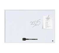 Bi-Office New Basic - Pizarra de blanca y magnética, marco de color blanco, 885 x 585 mm