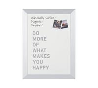 Bi-Office - Pizarra Blanca Kamashi "Do More Of What Makes You Happy", Magnético, Borrado en Seco, Marco MDF plateado, 45x60cm