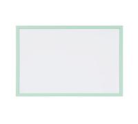 Bi-Office Pizarra blanca magnética, borrable en seco, marco de madera verde pastel MDF, 80 x 60 cm
