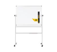 Bi-Office Pizarra Blanca Móvil,105x75cm, superficie doble cara de acero lacado, estructura de acero