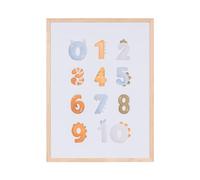 Pizarra blanca bi-office magnetica acero lacado blanco marco de madera con numeros para niños 600x450 mm - MM04488010