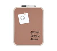 Bi-Office Pizarra magnética Easy Chestnut, 216 x 279 mm, superficie de acero lacado, marco de plástico beige