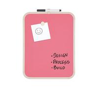 Bi-Office Pizarra magnética Easy Fuchsia, 216 x 279 mm, superficie de acero lacado, marco de plástico beige