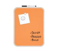 Bi-Office Pizarra magnética Easy Tangerine, 279 x 355 mm, superficie de acero lacado, marco de plástico beige