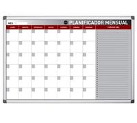 Bi-office Planning magnético mensual lacado con marco de aluminio 60x45 cm