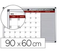 Bi-office Planning magnético mensual lacado con marco de aluminio 90x60 cm