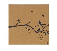 Bi-Office Swallow 02 - Tablón de anuncios de corcho negro, 40 x 40 cm, color natural