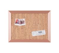 Bi-Office Tablón de Anuncios Kamashi, Corcho Decorativo, Marco de MDF de Cobre, 90x60cm