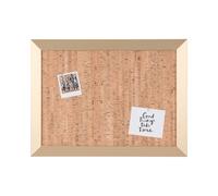 Bi-Office - Tablón de Anuncios Kamashi, Corcho Decorativo, Marco MDF dorado, 90x60cm