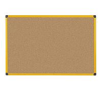 Bi-Office Ultrabrite - Tablón de anuncios de corcho con marco de aluminio, 120 x 90 cm, color amarillo