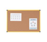 Bi-Office Ultrabrite - Tablón de anuncios de corcho con marco de aluminio, 90 x 60 cm, color amarillo