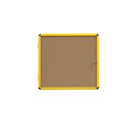 Bi-Office Ultrabrite - Vitrina de corcho con marco de aluminio, 6 x A4, color amarillo