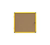 Bi-Office Ultrabrite - Vitrina de corcho con marco de aluminio, 9 x A4, color amarillo