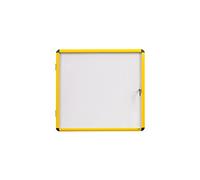 Bi-Office Ultrabrite - Vitrina magnética con marco de aluminio, 1 x A4, color amarillo