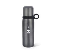 Bialetti Botella térmica To Go con tapa de taza (doble pared), mantiene el calor durante 12 horas y el frío durante 24 horas, capacidad de 460 ml, gris, gris oscuro