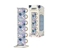 Bialetti Juego de 6 vasos apilables Bridgerton, porcelana 60 ml