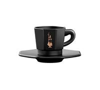 Bialetti Octagonal Cups, Set of 4 Cups, Matt Black and Rose Gold, 75 ml
