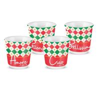 Bialetti - Set de 4 Vasitos Tricolore, Porcelana, 80 ml / 2.70 oz