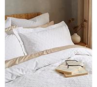 Bianca Fine Linens - Juego de 2 Fundas de Almohada con Cierre de sobre, algodón, 50 x 75 cm + Borde, Color Blanco