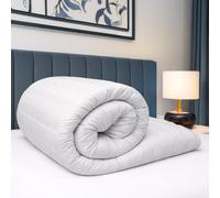 Bianca Fine Linens Premium - Edredón de algodón 100% a Rayas, tamaño King, 13,5 TOG, Color Blanco