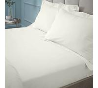 Bianca Fine Linens - Sábana Bajera Ajustable de algodón Egipcio de 180 Hilos, 34 cm de Profundidad, Color Crema