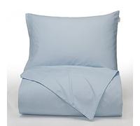 Bianca Plain Dyed Blue - Juego de Funda nórdica de 140 x 220 + 60 x 70 cm