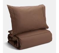 Bianca Plain Dyed Deep Taupe Juego Funda Nórdica para Cama de 105 cm 100% Algodón Percale
