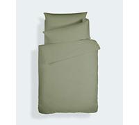 Bianca Plain Dyed Military Green Juego Funda Nórdica para Cama de 90 cm 100% Algodón Percale