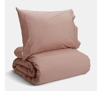 Bianca Plain Dyed Rose Tan Juego Funda Nórdica para Cama de 150 cm 100% Algodón Percale