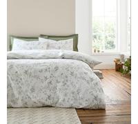 Bianca Thea Floral - Juego de Funda de edredón Reversible de algodón de 200 Hilos con Fundas de Almohada, Color Verde