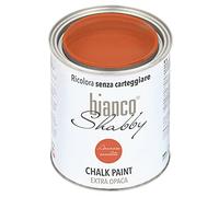 biancoShabby® Chalk Paint Arancio Candito Pintura Shabby Chic Vintage para Muebles y Paredes Extra Mate vuelva a dar color fácilmente todo tipo de material sin lijar (1 l Paquete de 1)
