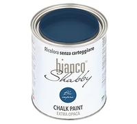 biancoShabby® Chalk Paint Blu Impero Pintura Shabby Chic Vintage para Muebles y Paredes Extra Mate vuelva a dar color fácilmente todo tipo de material sin lijar (1 l Paquete de 1)