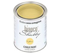 biancoShabby® Chalk Paint Zafferano Pintura Shabby Chic Vintage para Muebles y Paredes Extra Mate vuelva a dar color fácilmente todo tipo de material sin lijar (1 l Paquete de 1)