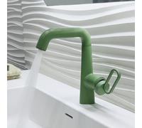 BiaoTeng Grifo Baño Multifunción Verde Laton | 2 Modos Grifo Lavabo Elegante Giratorio 360 Monomando agua Fría y Caliente Ahorro Agua Fácil Montaje de Solo Orificio